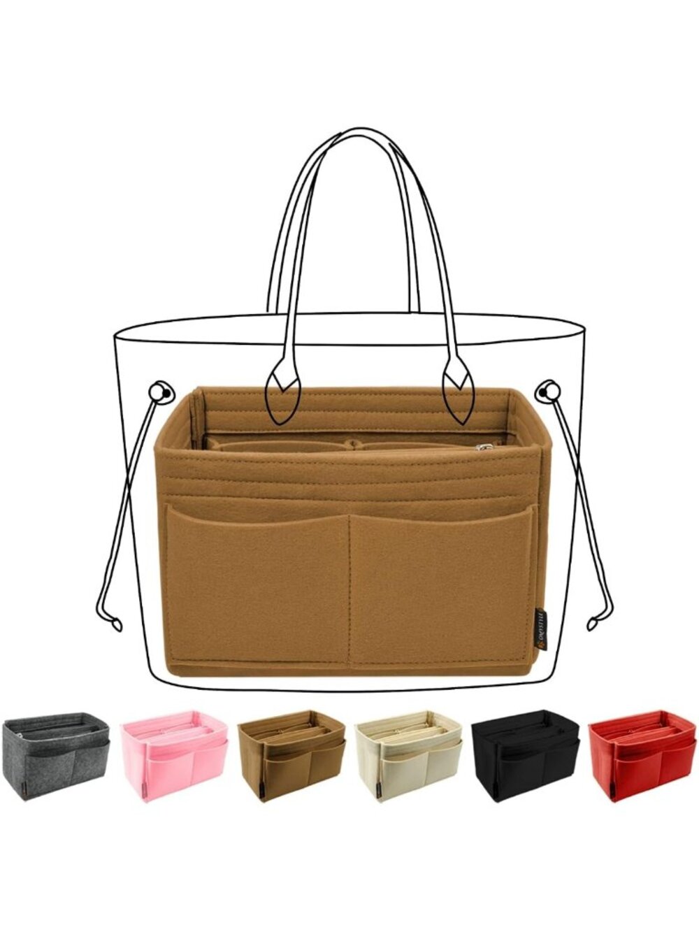 Versatile Felt Purse Organizer Insert with 5 Sizes & Handbag Dividers for Easy